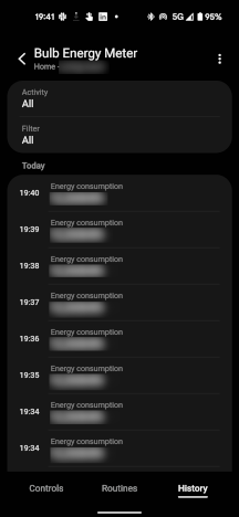 Bulb Energy Meter Historical Usage Screen